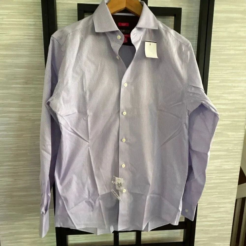 NWT Kenneth Cole awarness men's Button down shirt lavender purple size 15 1/2 32